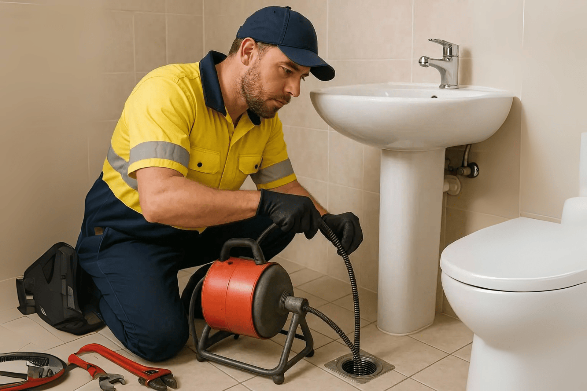 how do plumbers clear blocked drains​